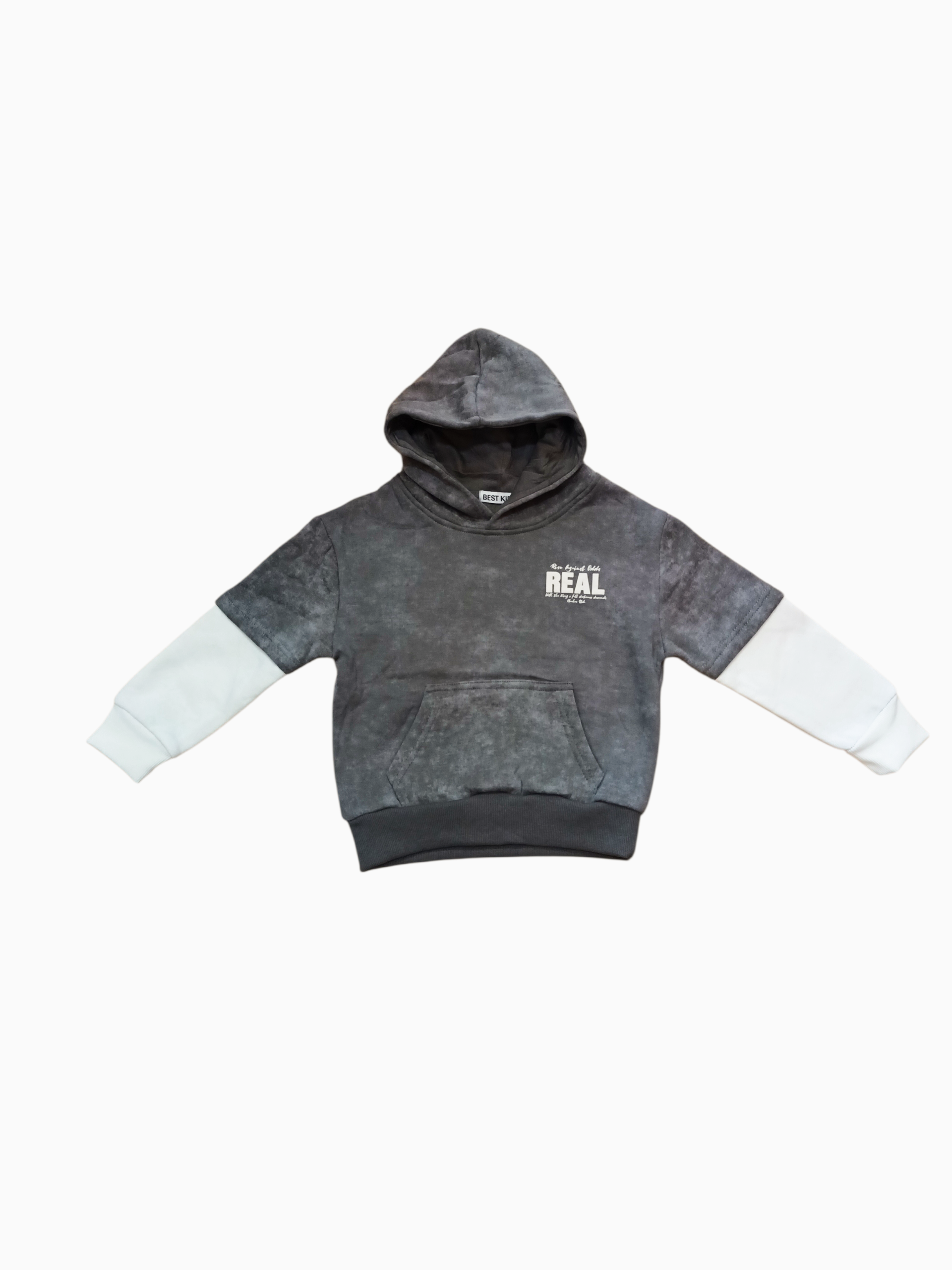 ΜΠΛΟΥΖΑ ΦΟΥΤΕΡ ΜΕ ΚΟΥΚΟΥΛΑ ΓΚΡΙ/ΕΚΡΟΥ ΚΑΙ ΣΤΑΜΠΑ