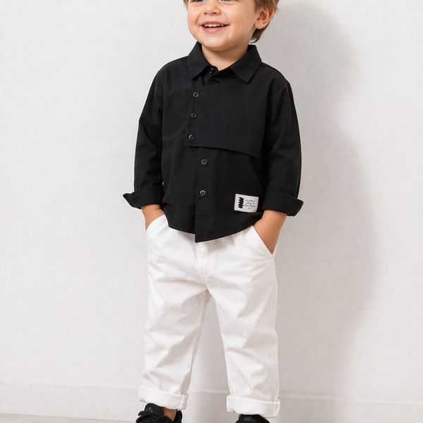 ΠΟΥΚΑΜΙΣΟ ΜΑΥΡΟ ΜΕ ΛΟΞΟ ΚΟΥΜΠΩΜΑ