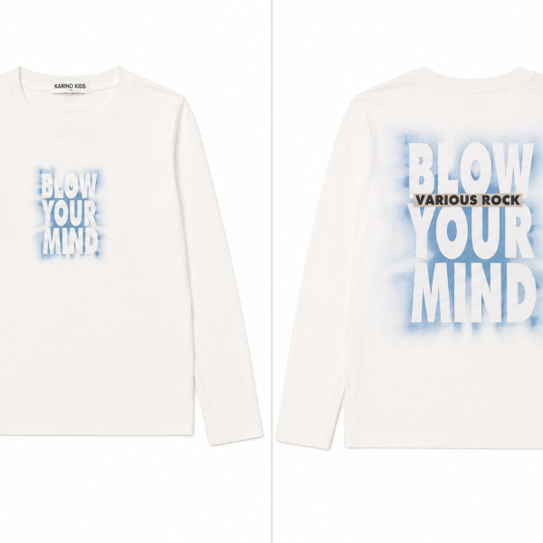 ΜΠΛΟΥΖΑ ΛΕΠΤΗ OFF WHITE ΜΕ ΣΤΑΜΠΑ ΜΠΡΟΣ ΚΑΙ ΠΙΣΩ