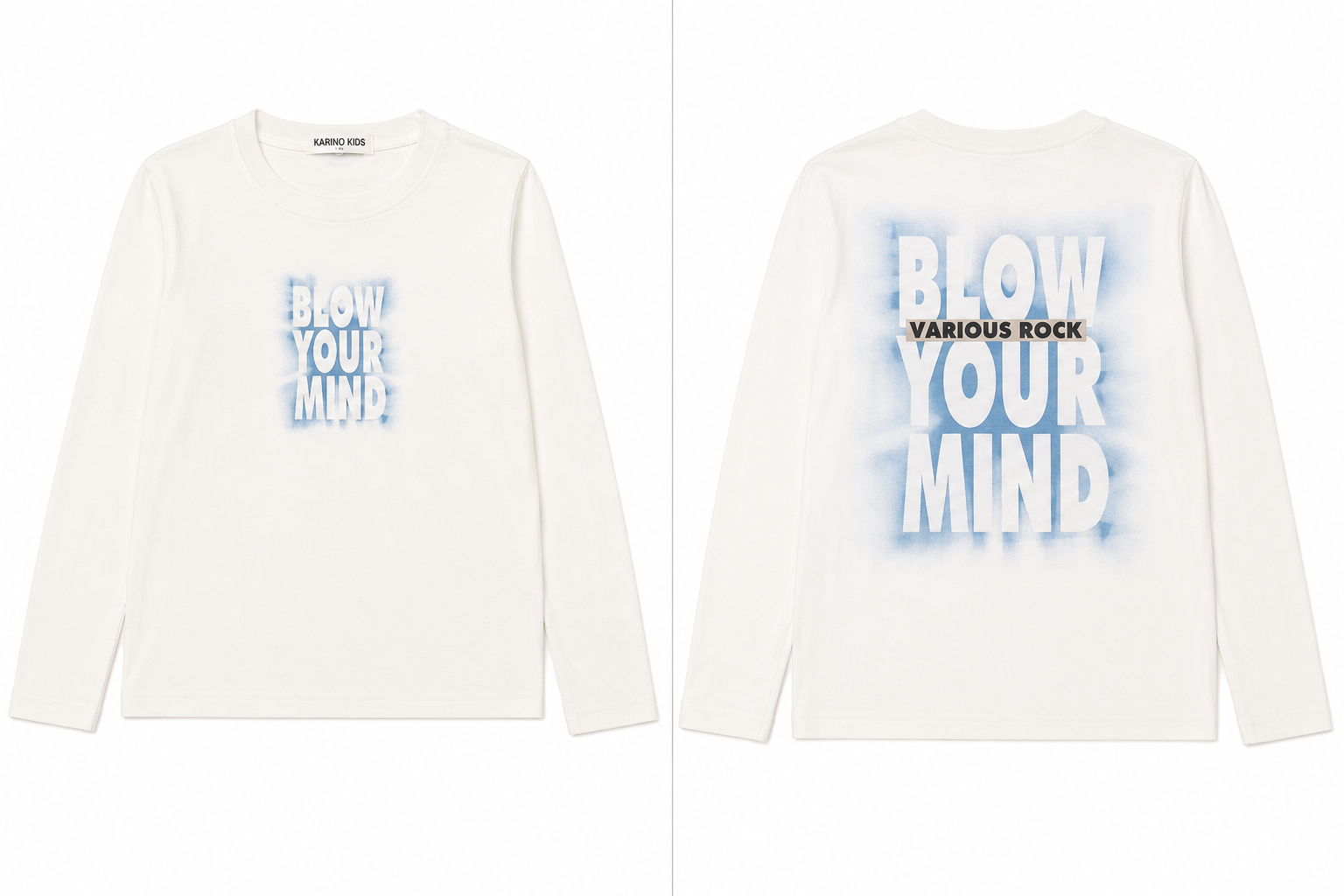 ΜΠΛΟΥΖΑ ΛΕΠΤΗ OFF WHITE ΜΕ ΣΤΑΜΠΑ ΜΠΡΟΣ ΚΑΙ ΠΙΣΩ