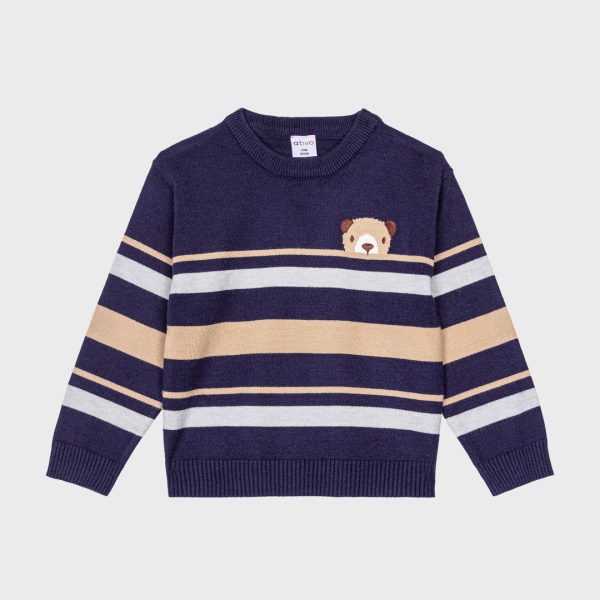 BABY BOY TRICOT SWEATER MIXED BLUE