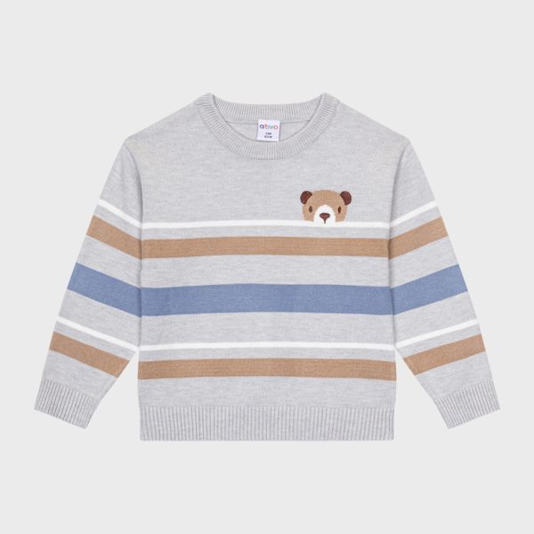 BABY BOY TRICOT SWEATER MIXED GREY
