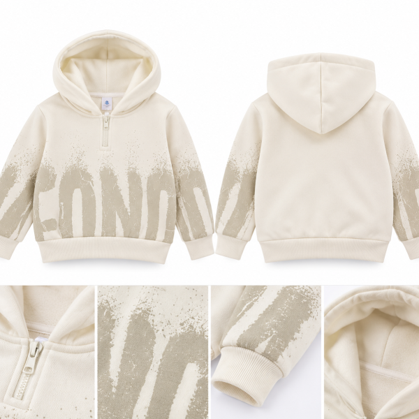 ΜΠΛΟΥΖΑ ΜΕ ΚΟΥΚΟΥΛΑ ΚΑΙ ΦΕΡΜΟΥΑΡ ΣΤΟ ΛΑΙΜΟ OFF WHITE